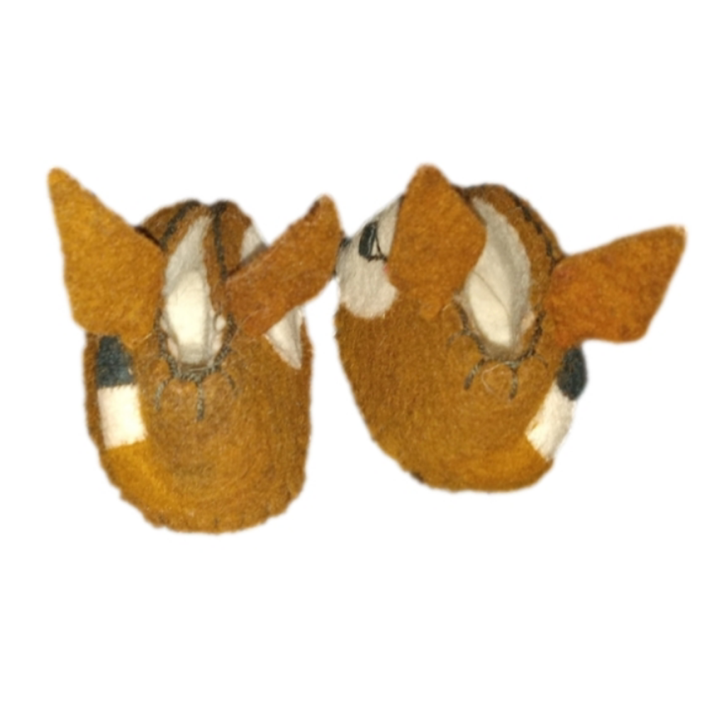 NWOT 100% Wool Deer Slippers Infants Cute! - Picture 5 of 7